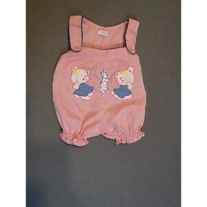 Vintage Baby Romper. Striped Baby Romper. 0-6mo
